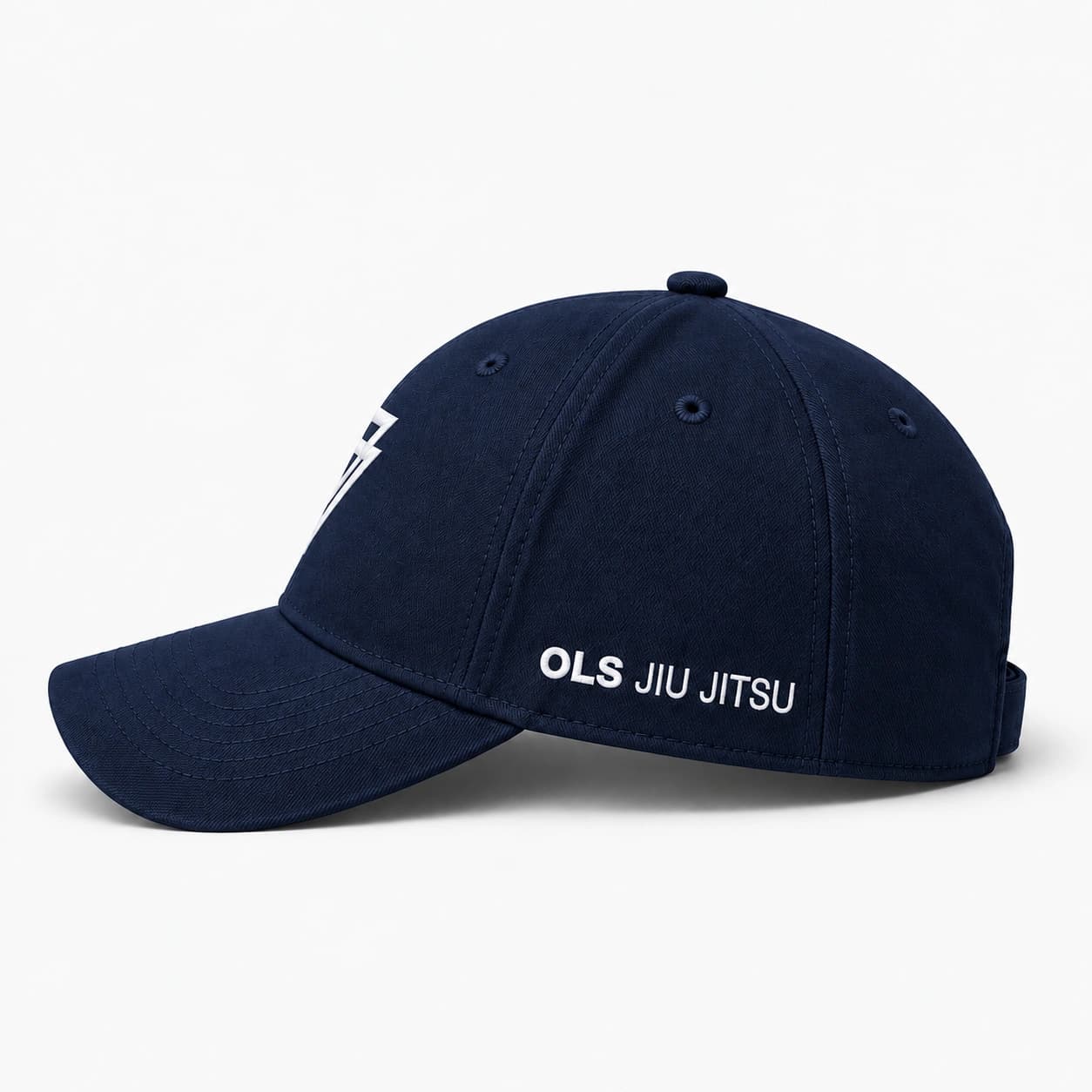 Boné OLS azul, visto de lado