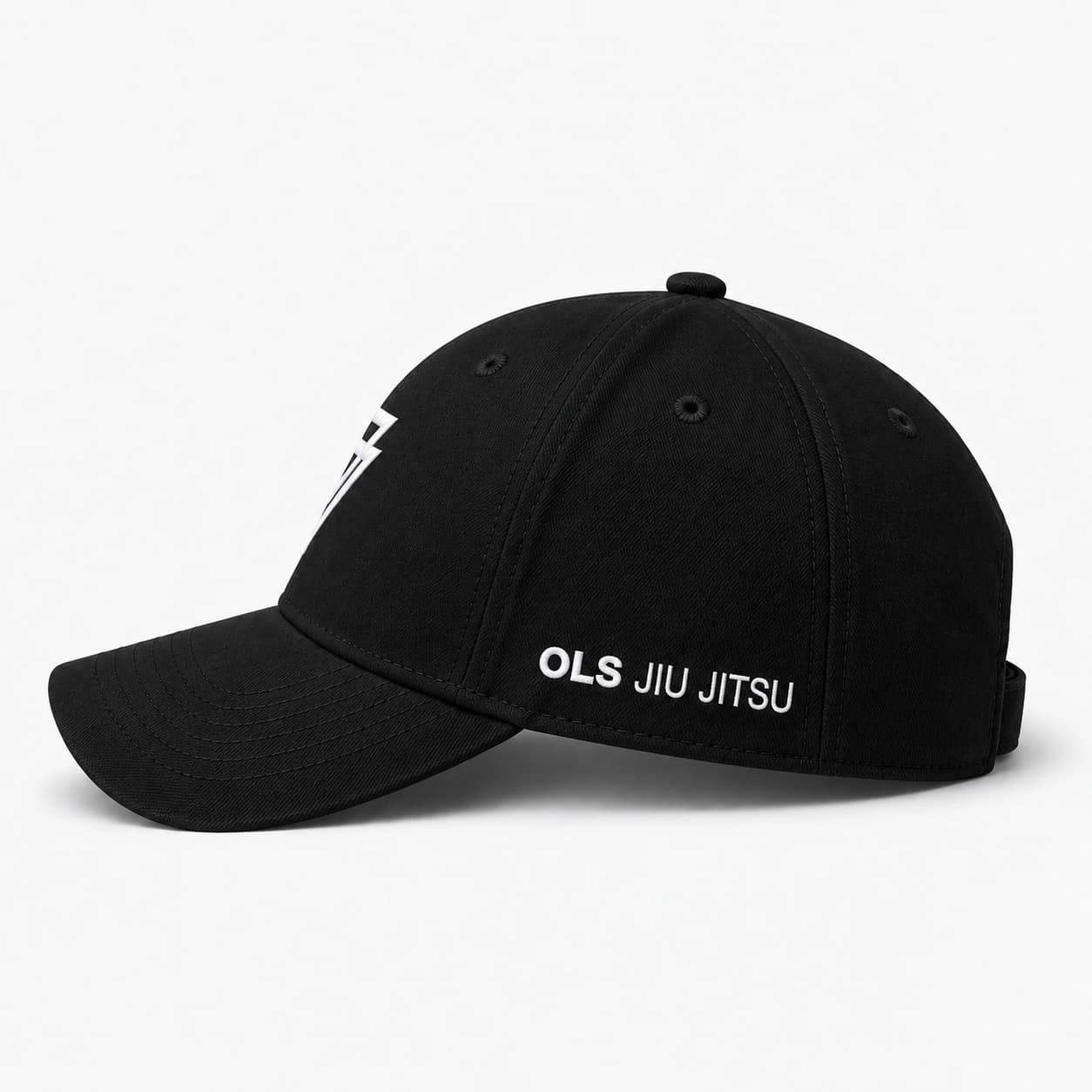 Boné OLS preto, visto de lado